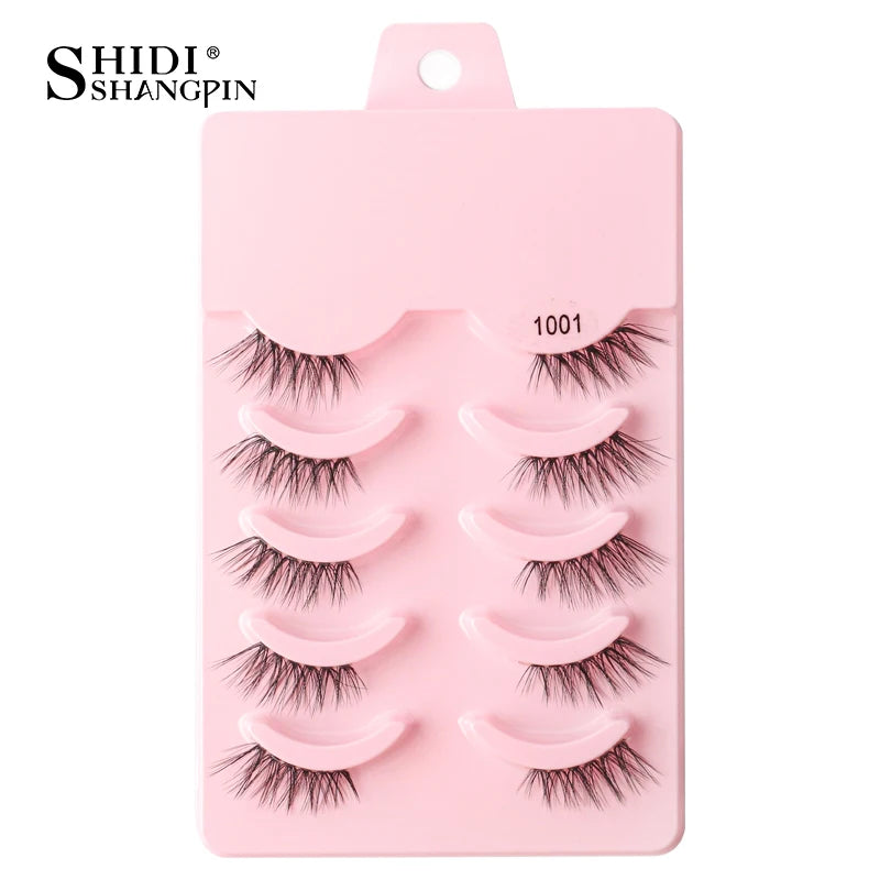 SHIDISHANGPIN 5/10Pairs False Lashes Cat Eye Eyelashes Eyelash Extension 3D Mink Half Lashes Natural Makeup faux Cils maquiagem - Blinksy